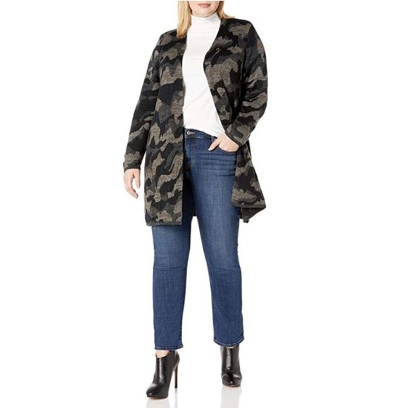 AGB Jackets & Blazers - Plus Size Long Sleeve Cardigan Duster 1X